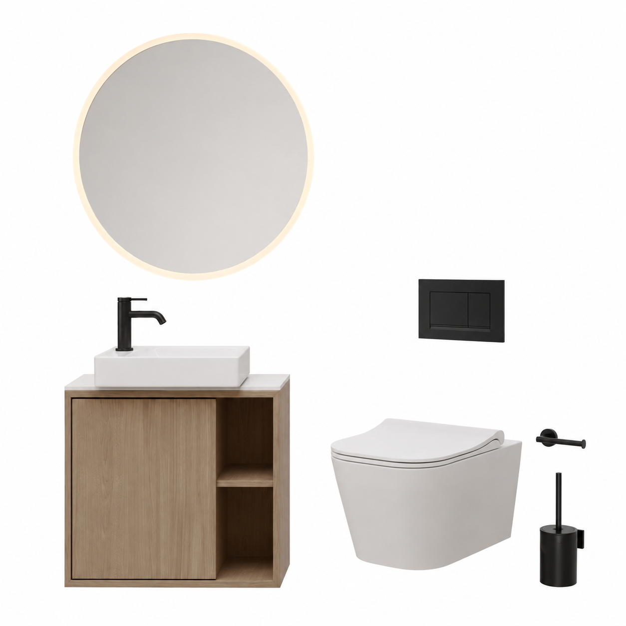 WC zostava 3D model na bielom pozadí