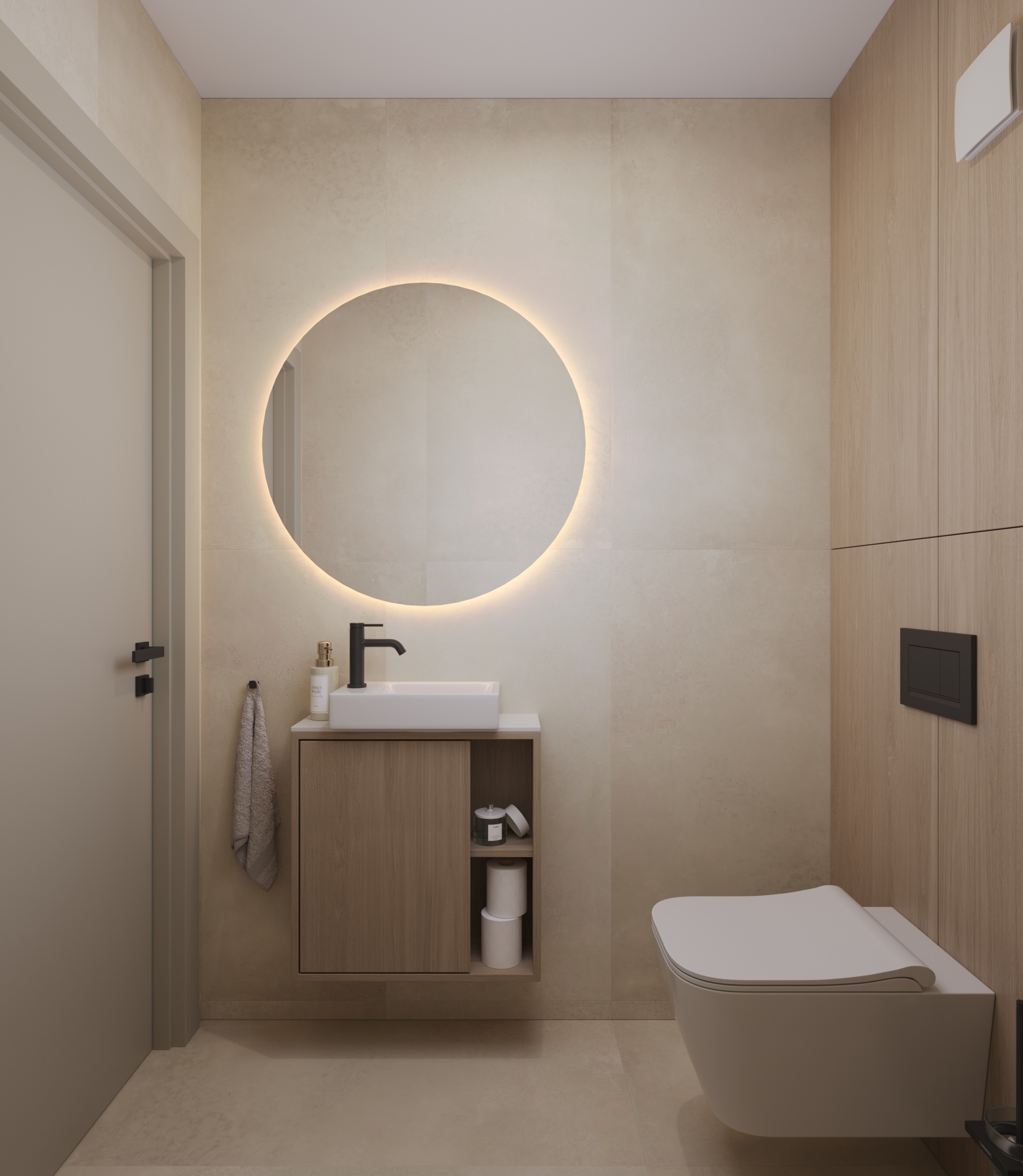 WC zostava 3D model v celej obývačke